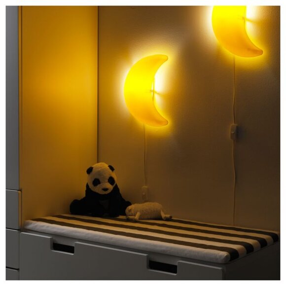 IKEA SMILA MÅNE crescent moon yellow wall lamp - Picture 2 of 6